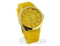 Damen Armbanduhr in gelb - Silikonarmband - trendig junge Uhr